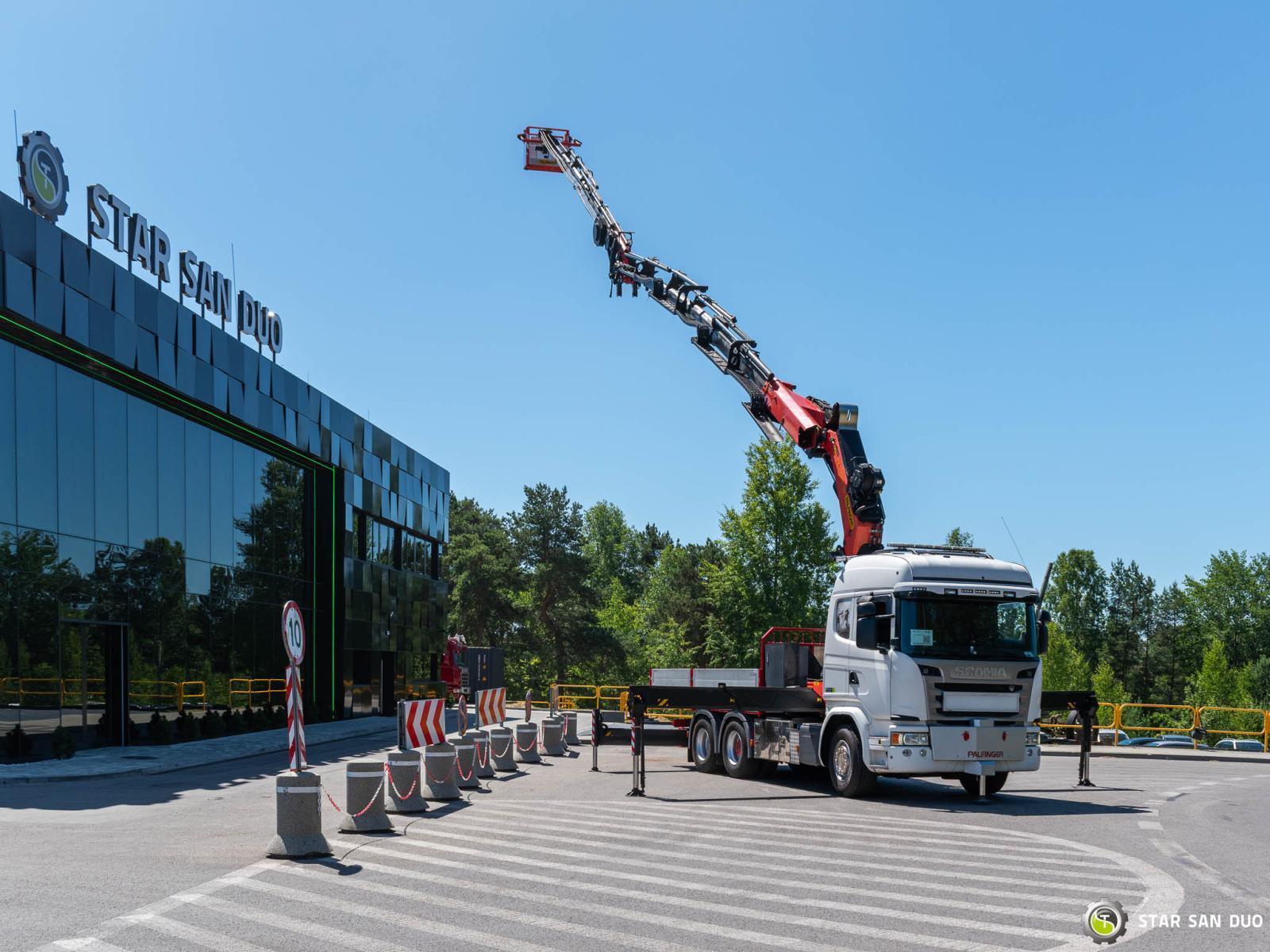 SCANIA G490 6x2 PalfingerPK 53002 SH Fly Jib Kosz Siodło