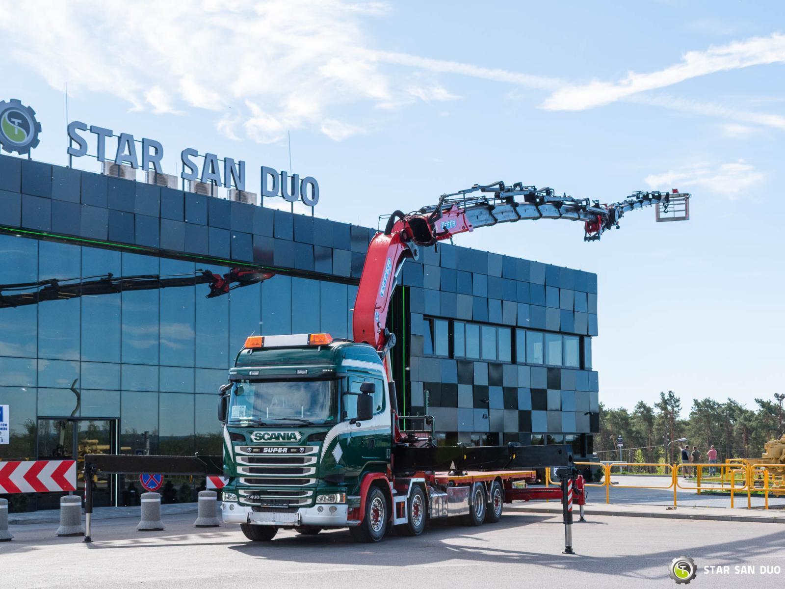 SCANIA R490 8x2 EFFER 955 Fly Jib Wciągarka Kosz HDS Żuraw